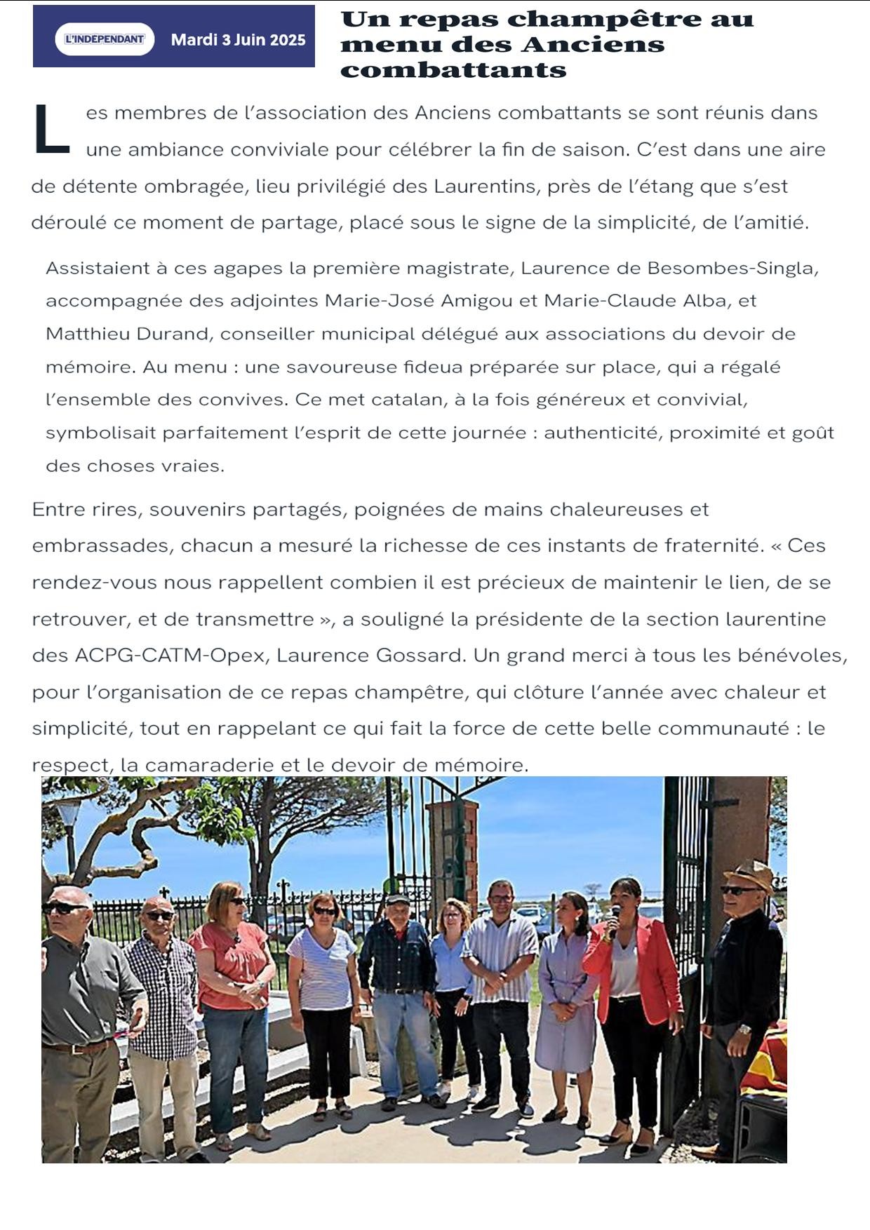 Revue de presse du repas aire de detente 2025